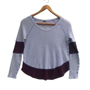 We the Free | Light Blue & Purple Waffle Knit Thermal Top